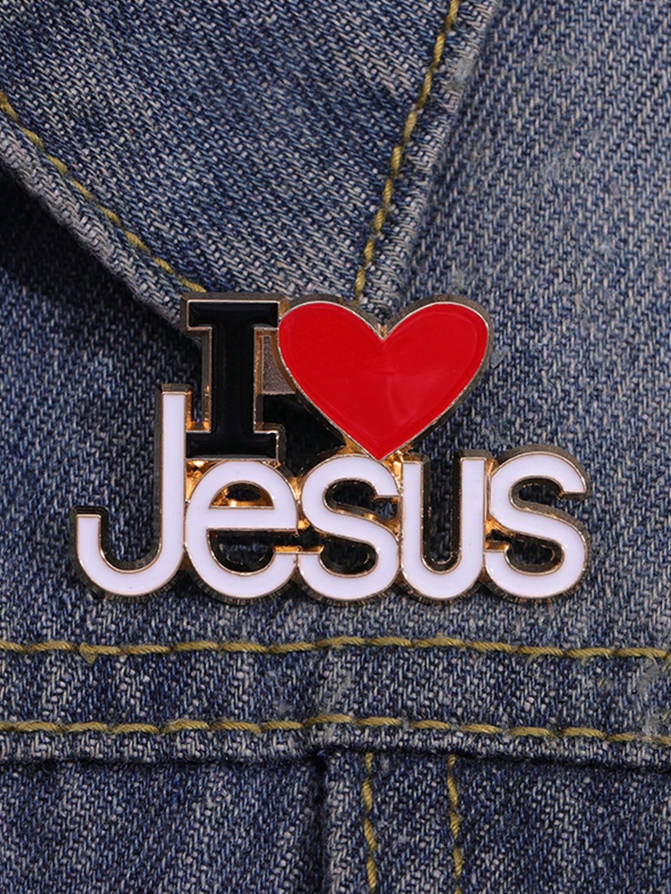 I Love Jesus Enamel Pin, Heart Christian Love Faith 💜