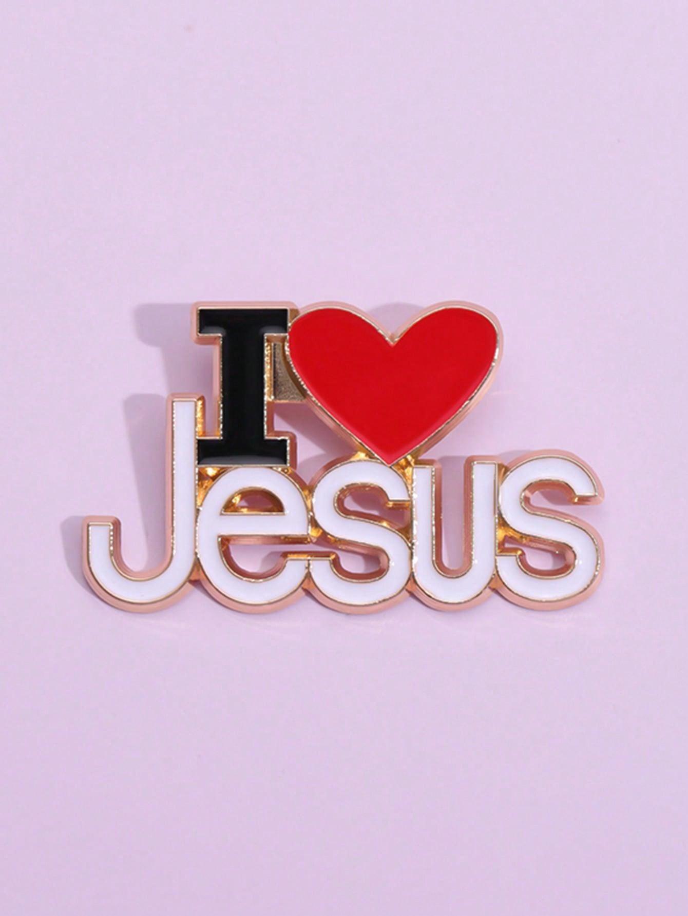 I Love Jesus Enamel Pin, Heart Christian Love Faith 💜