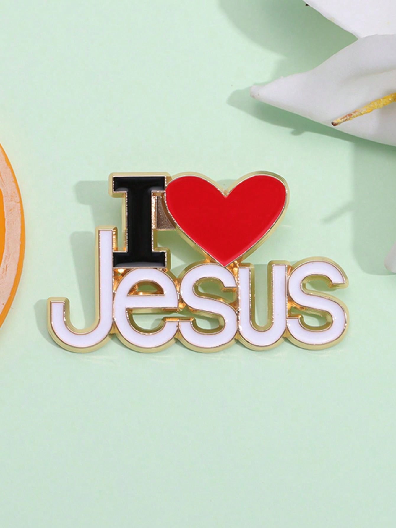 I Love Jesus Enamel Pin, Heart Christian Love Faith 💜