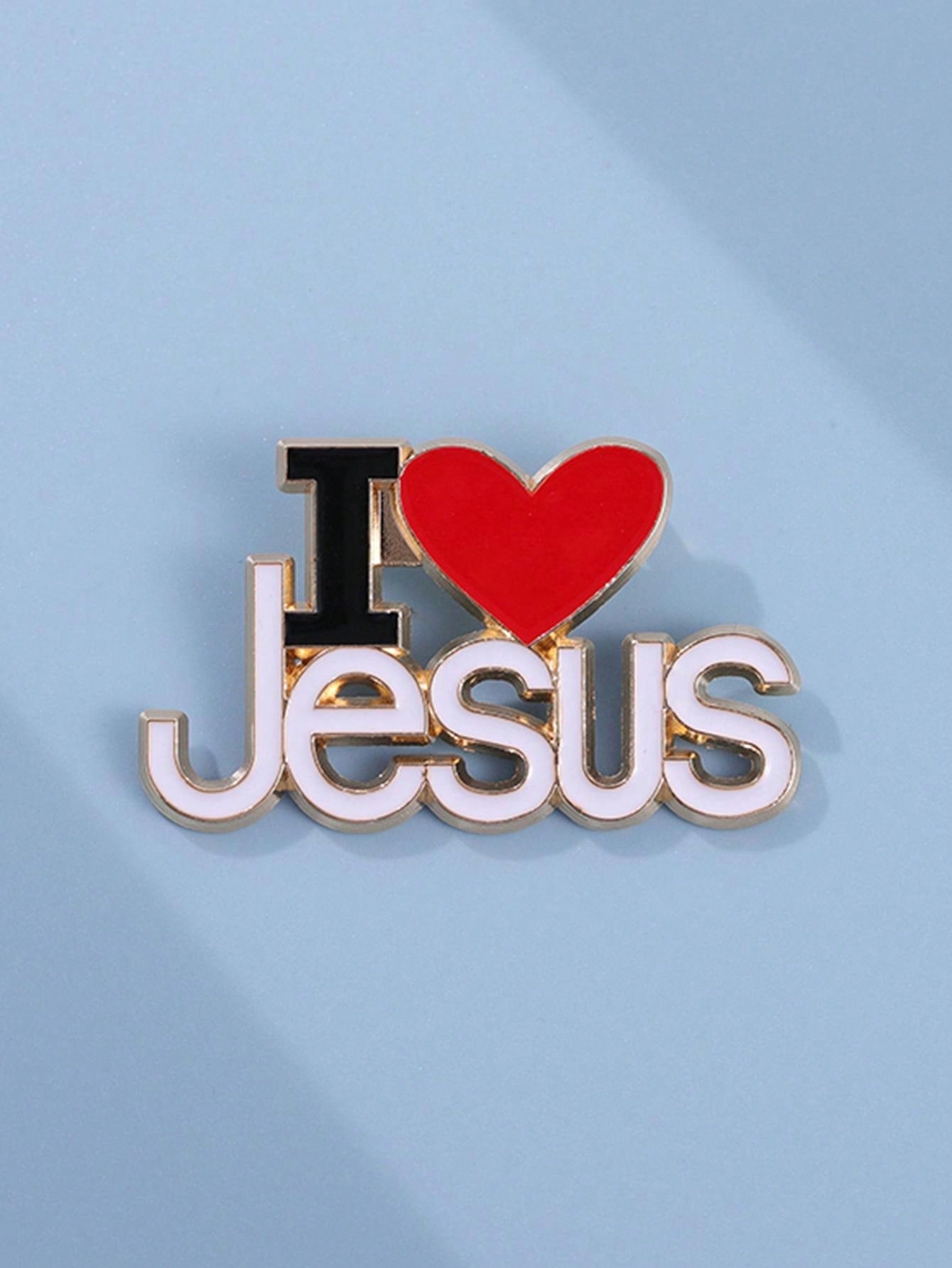 I Love Jesus Enamel Pin, Heart Christian Love Faith 💜