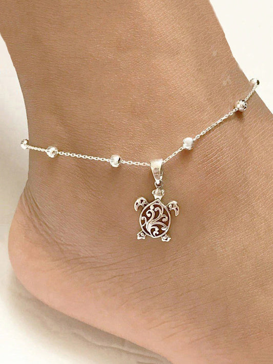Fashionable Alloy Turtle & Beaded Design Beach Anklet 🔥