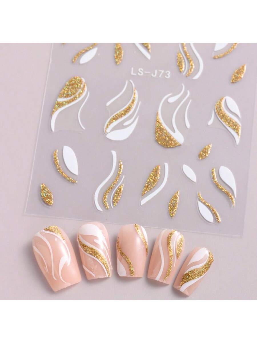 Beauty from Beyond 1 Sheet Nail Sticker French Line DIY Nail Art Stickers Self-Adhesive Nail Decals 🔥