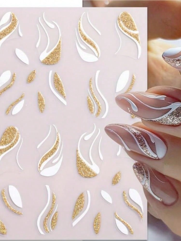 Beauty from Beyond 1 Sheet Nail Sticker French Line DIY Nail Art Stickers Self-Adhesive Nail Decals 🔥