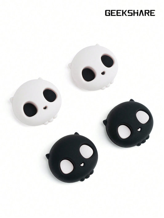 Geek-Share 4 PC Skull Themed Video Game Accessories Button Cover Compatible with Switch/Oled/Lite 🔥