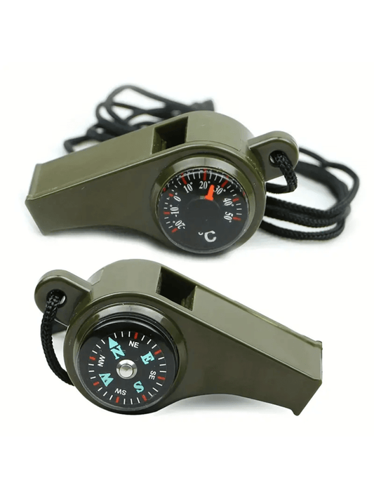 1 PC 3-in-1 Emergency Survival Whistle with Compass and Thermometer 🔥