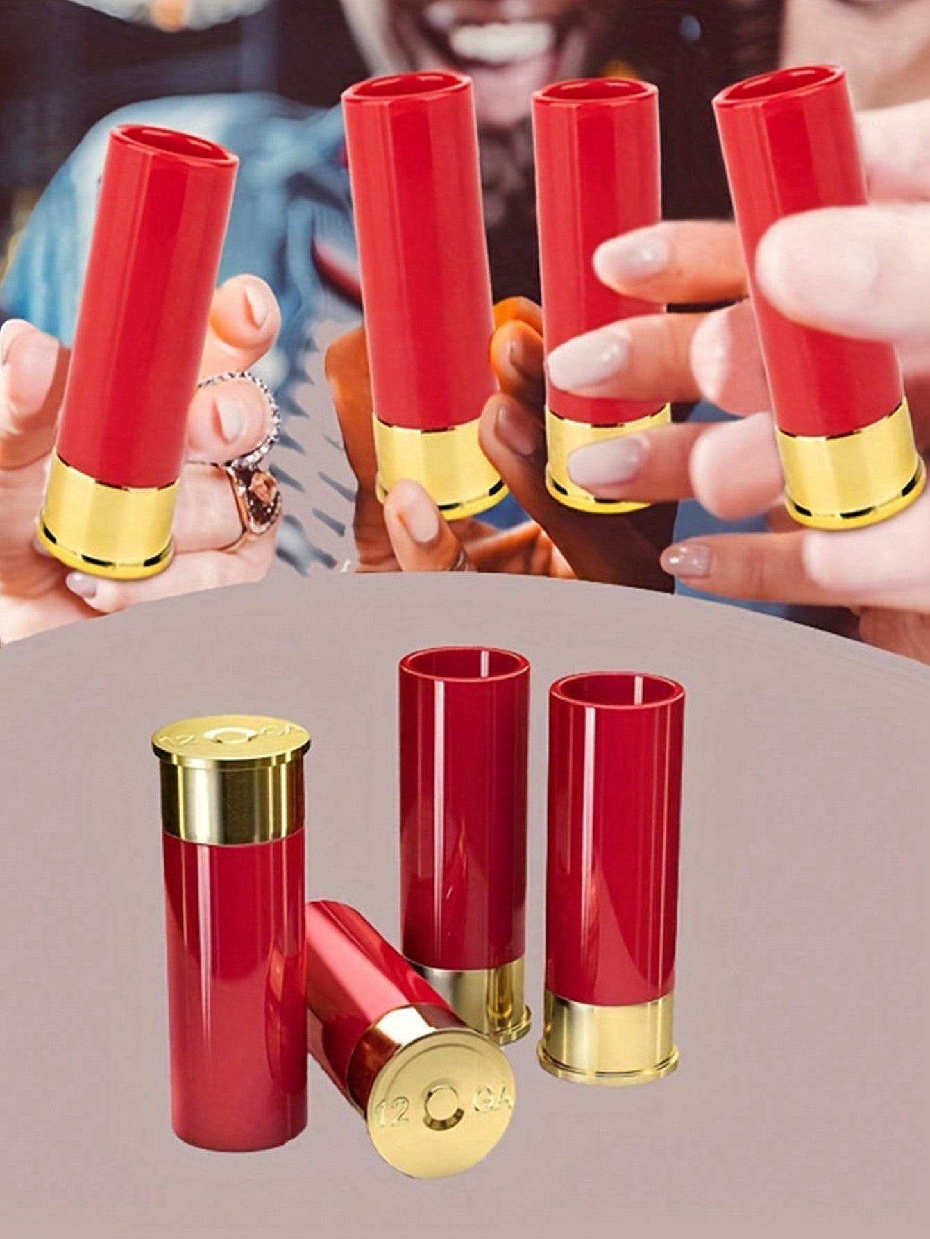Novelty Cartridge 4Pc/Set Gift Set, 12 Gauge Shell Shotgun Themed Shot Glasses 💜
