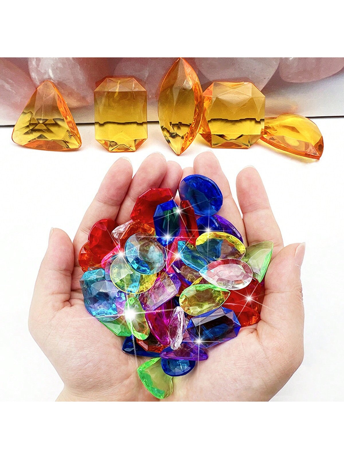Acrylic Sparkling Gemstones 100 PC Set DIY Crafts or a Childs Toy in Finding a Treasure! 💜