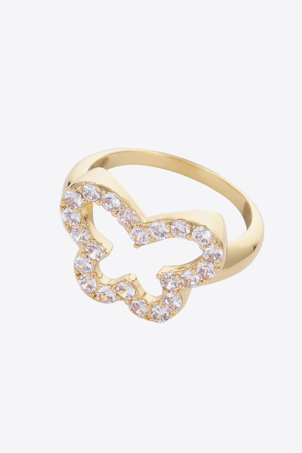 Women's Rhinestone Butterfly-Shaped Ring