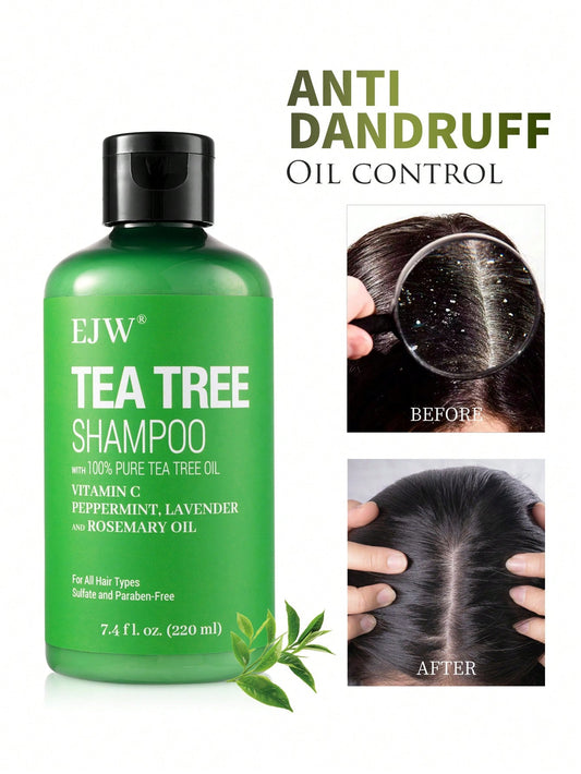 EJW Tea Tree Shampoo, Deep Cleans, Refreshes Scalp, for All Hair Types, Focuses on Oily Hair, 7.4 oz 🔥
