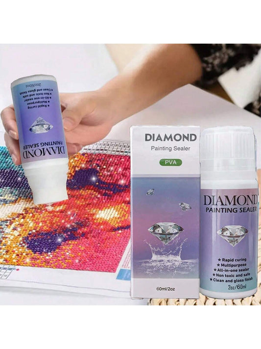 Diamond Art Sealer Glue 60ml and Brush for Diamond Paintings & Puzzles 💜