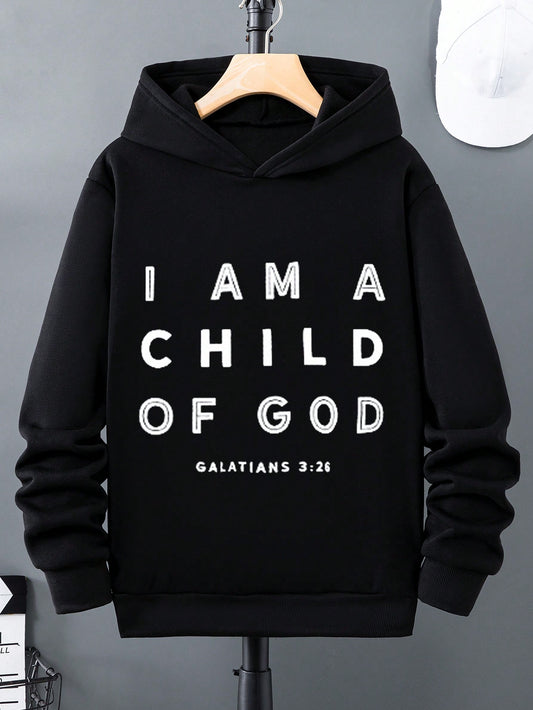 Little Boys' CHILD OF GOD Long Sleeve Autumn Winter Style Black Sweatshirt SZ 8Y-12Y 🔥