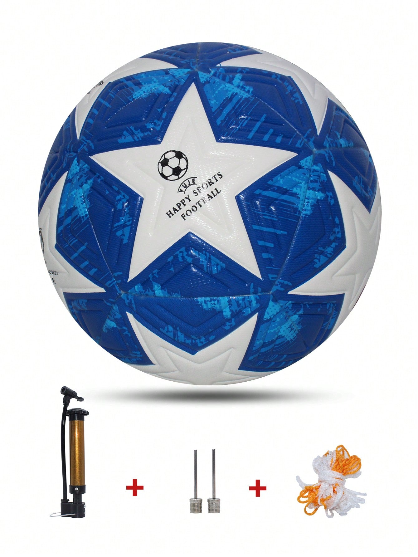 Size 5 Standard Soccer Ball Inflatable Pu Leather, Comes with Free Air Pump/Needle/Net Bag Accessories💜