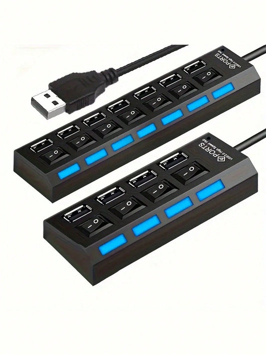 Black Mini USB Hub, 4-Port or 7-Port USB Hub USB Splitter 🔥