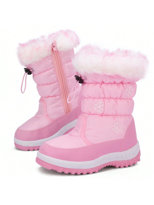 Little Girls Snowflake Themed Warm Outdoor Waterproof Slip Resistant Cold Weather Winter Snow Boots KIDS SZ 9.5-2.5 🔥