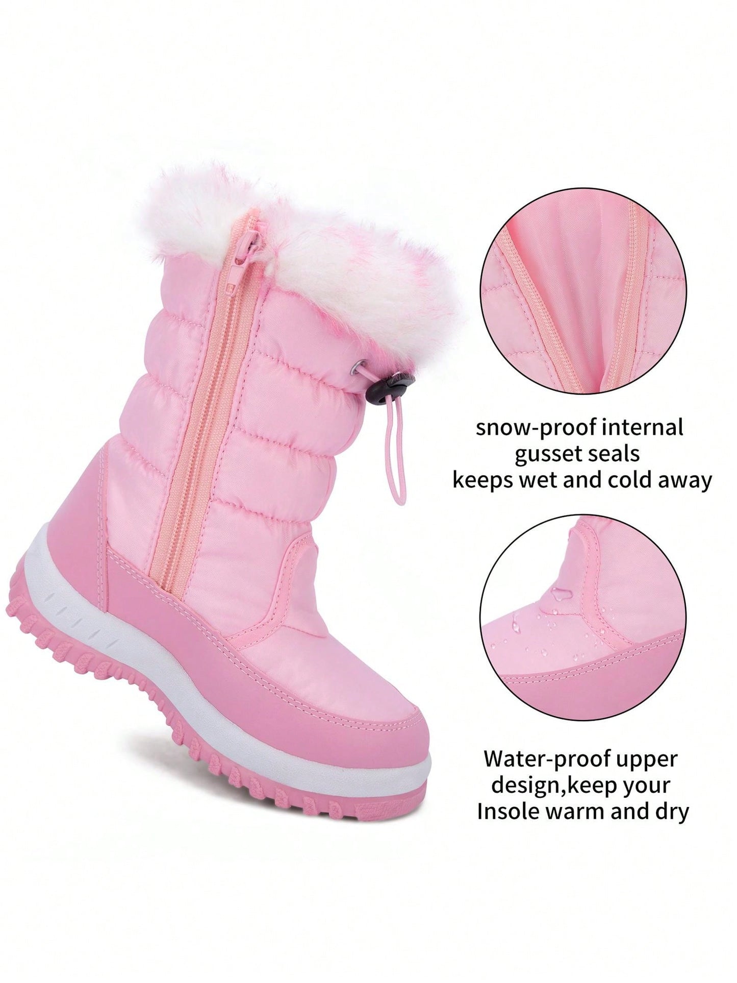 Little Girls Snowflake Themed Warm Outdoor Waterproof Slip Resistant Cold Weather Winter Snow Boots KIDS SZ 9.5-2.5 🔥