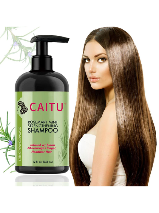 Caitu Rosemary Mint Strengthening Shampoo Infused with Biotin, Cleanses & Helps Strengthen Weak and Brittle Hair, 355ML 🔥