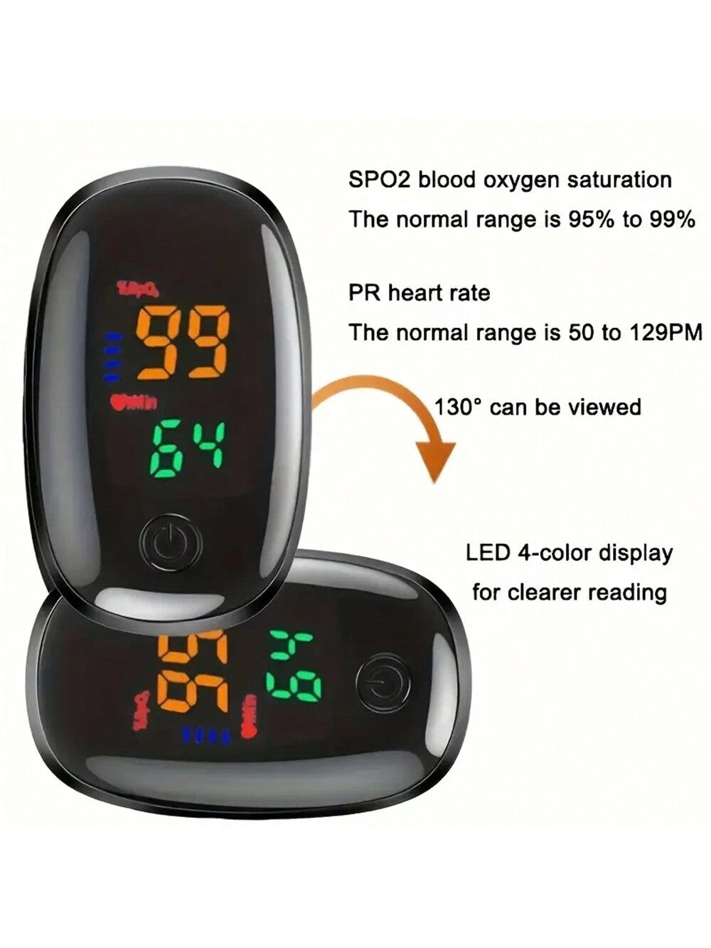 Adult Finger OLED Display Pulse Oxygen Monitor with Lanyard 🔥