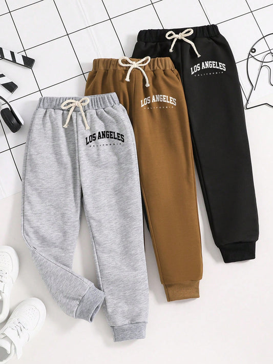 Little Boys Los Angeles Themed Letter Printed Sports 3 PC Pants Set 🔥