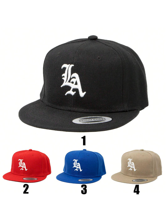 Men's LA & Gothic Embroidery Baseball Cap, Unisex Adjustable Hat in Assorted Colors 💜