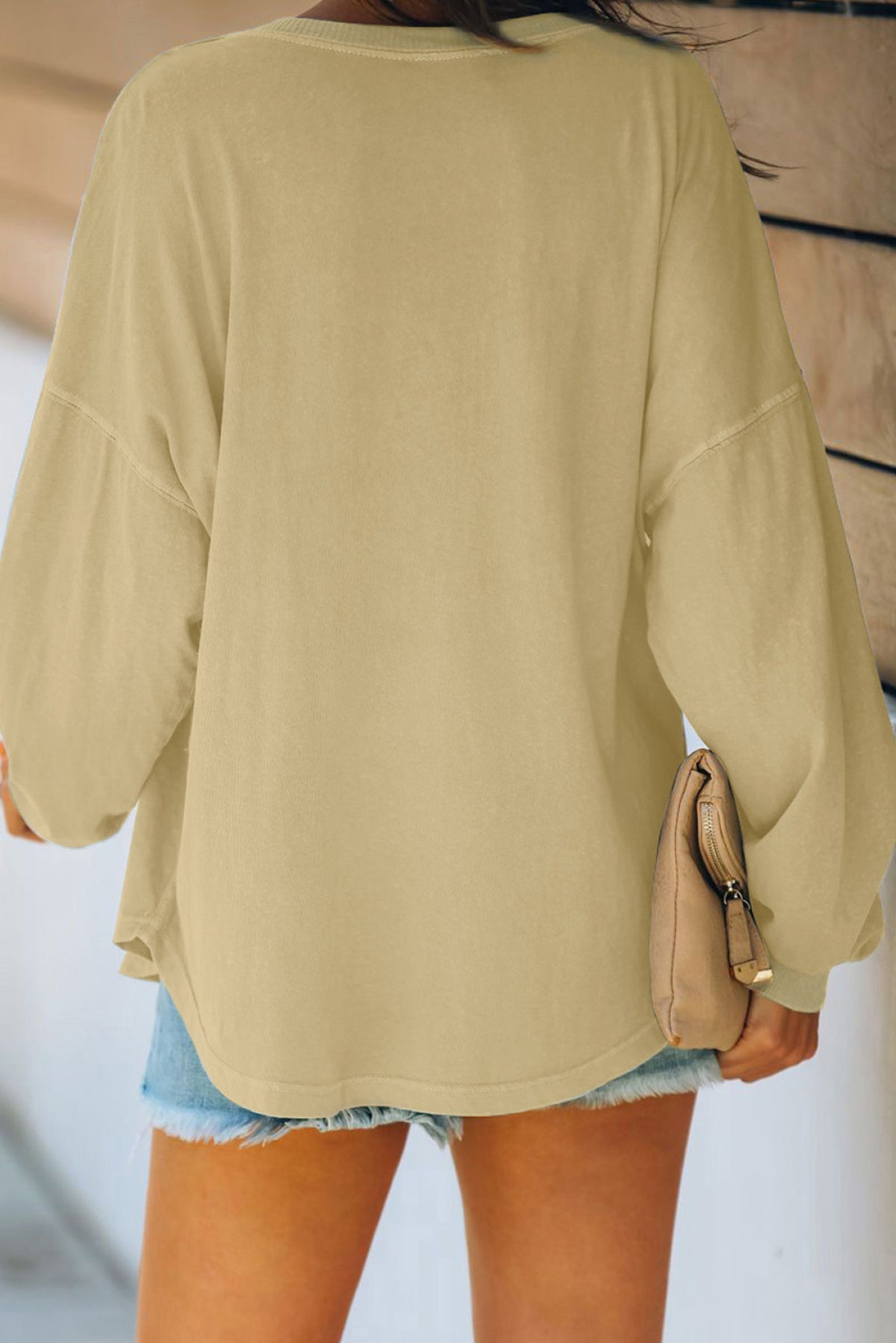 Buttoned V Neck Loose Fit Top