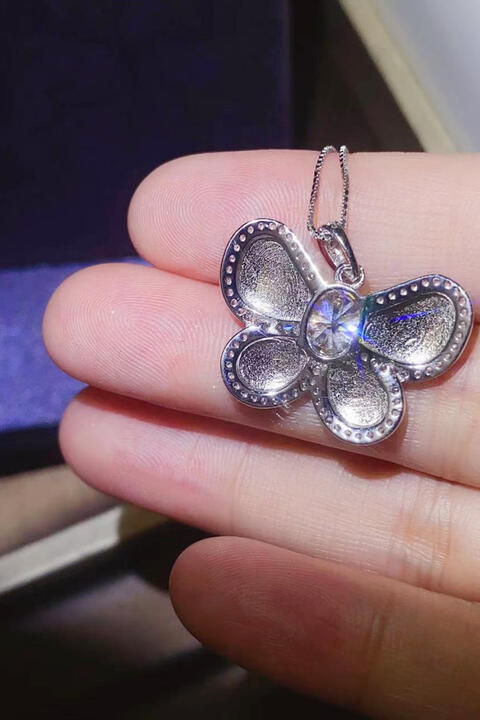1 Carat Moissanite Butterfly Pendant Necklace 💜