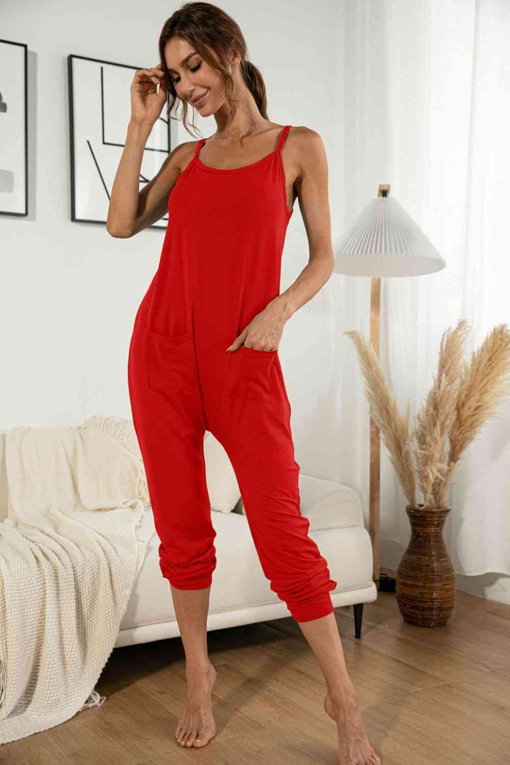 KenyaBay Spaghetti Strap Pocket Jumpsuit