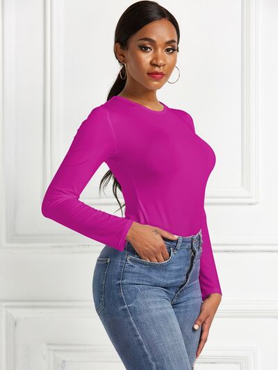 Women's Ava Round Neck Long Sleeve Bodysuit