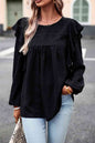 Round Neck Ruffled Blouse