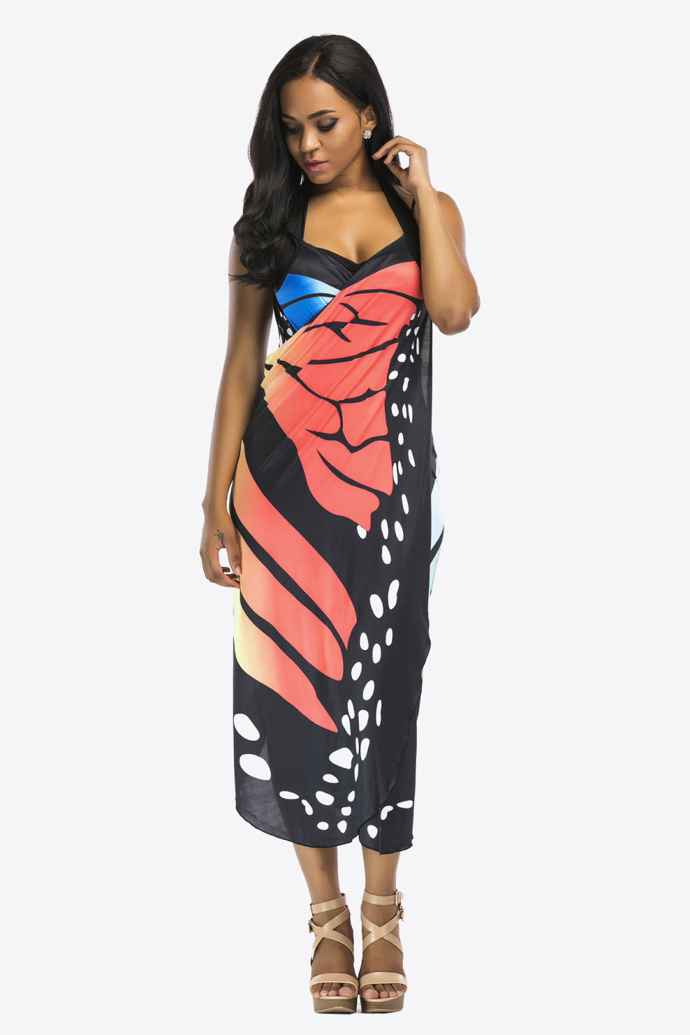 NY SWIM Butterfly Spaghetti Strap Cover Up