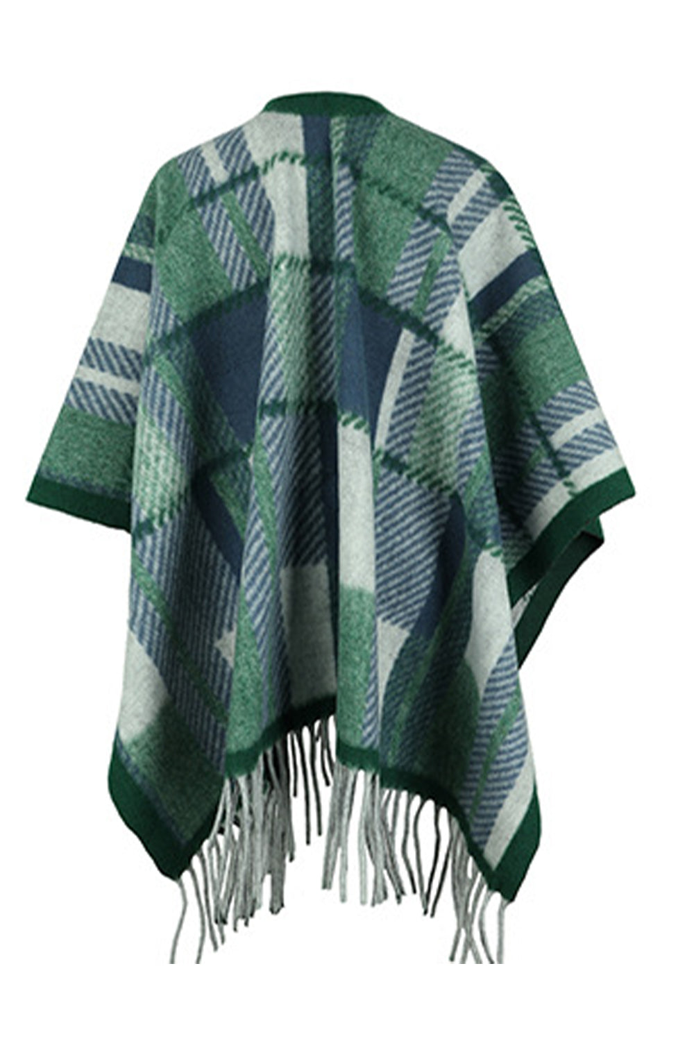 One Size Cloak Sleeve Fringe Detail Poncho