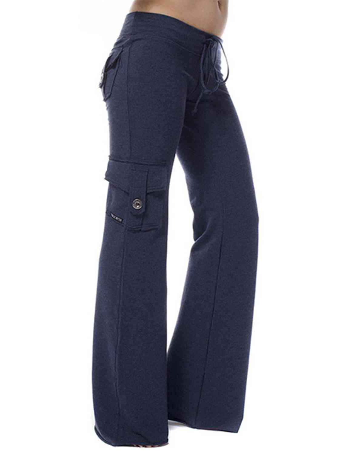 FAITHWALK Mid Waist Pants with Pockets