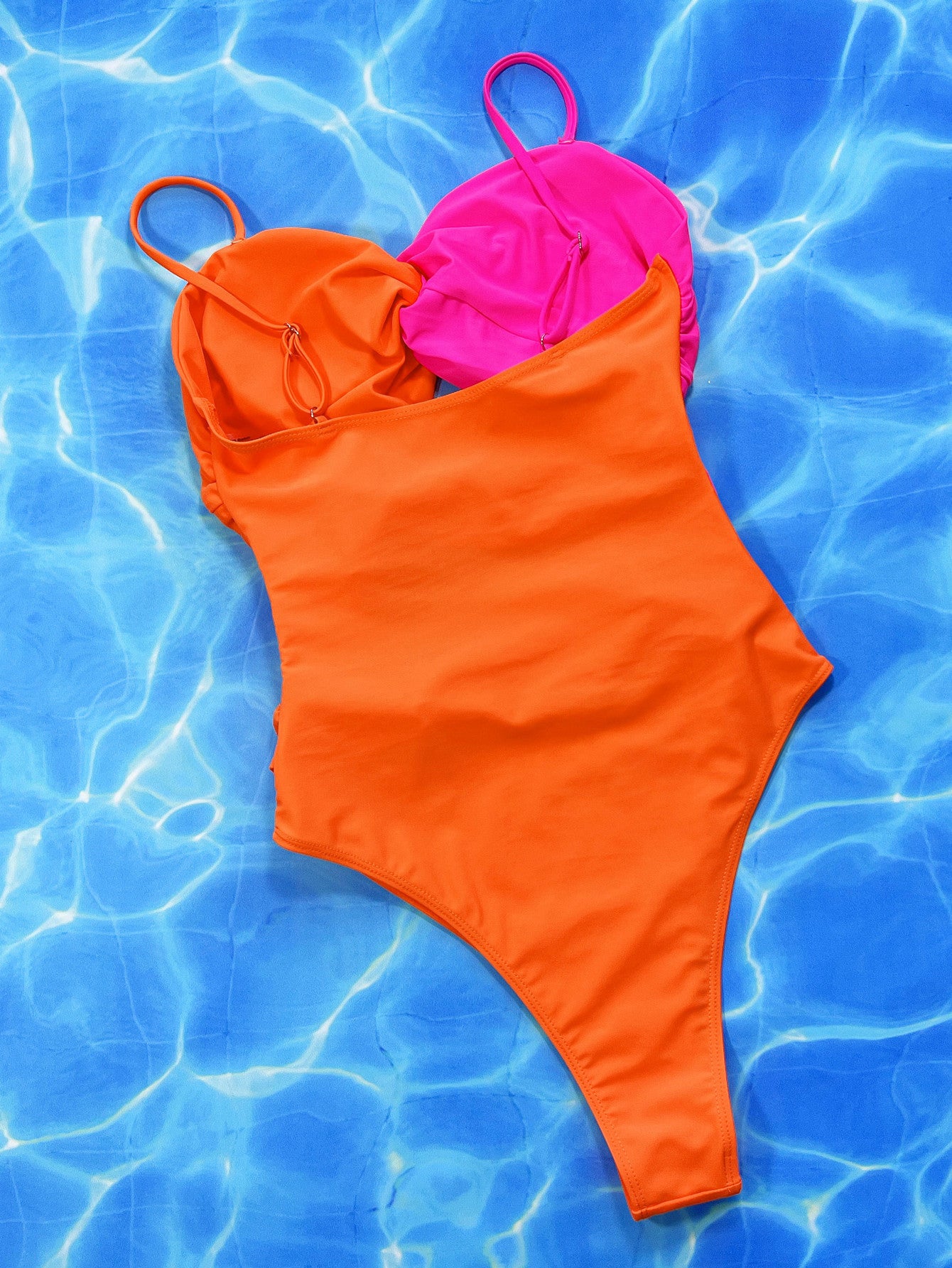 Women's Two-Tone Twisted Cutout One-Piece Swimsuit