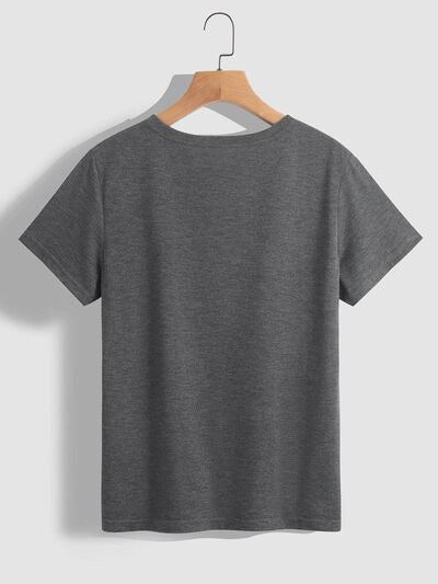 Graphic Round Neck Short Sleeve T-Shirt