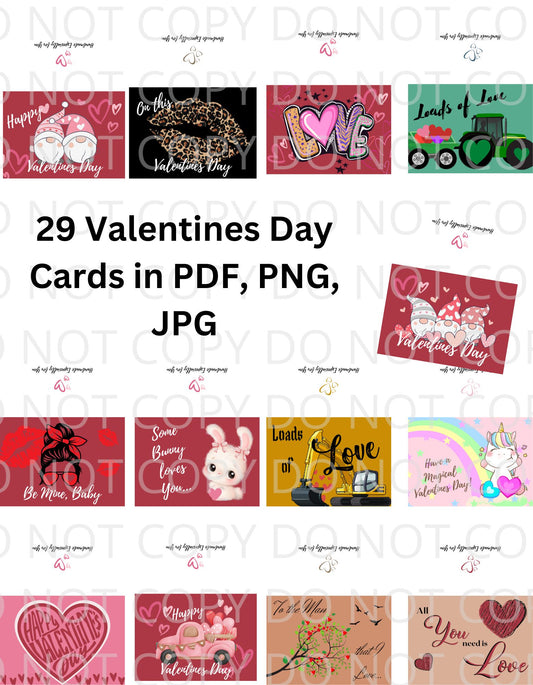 BGShop 29 Digital Folding Valentine's Day Cards | PDF PNG JPG