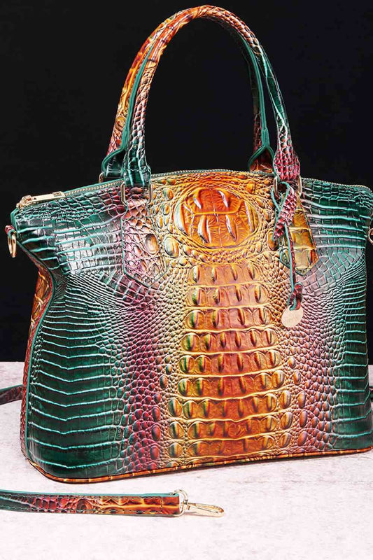 Luna Rainbow Gradient PU Leather Handbag