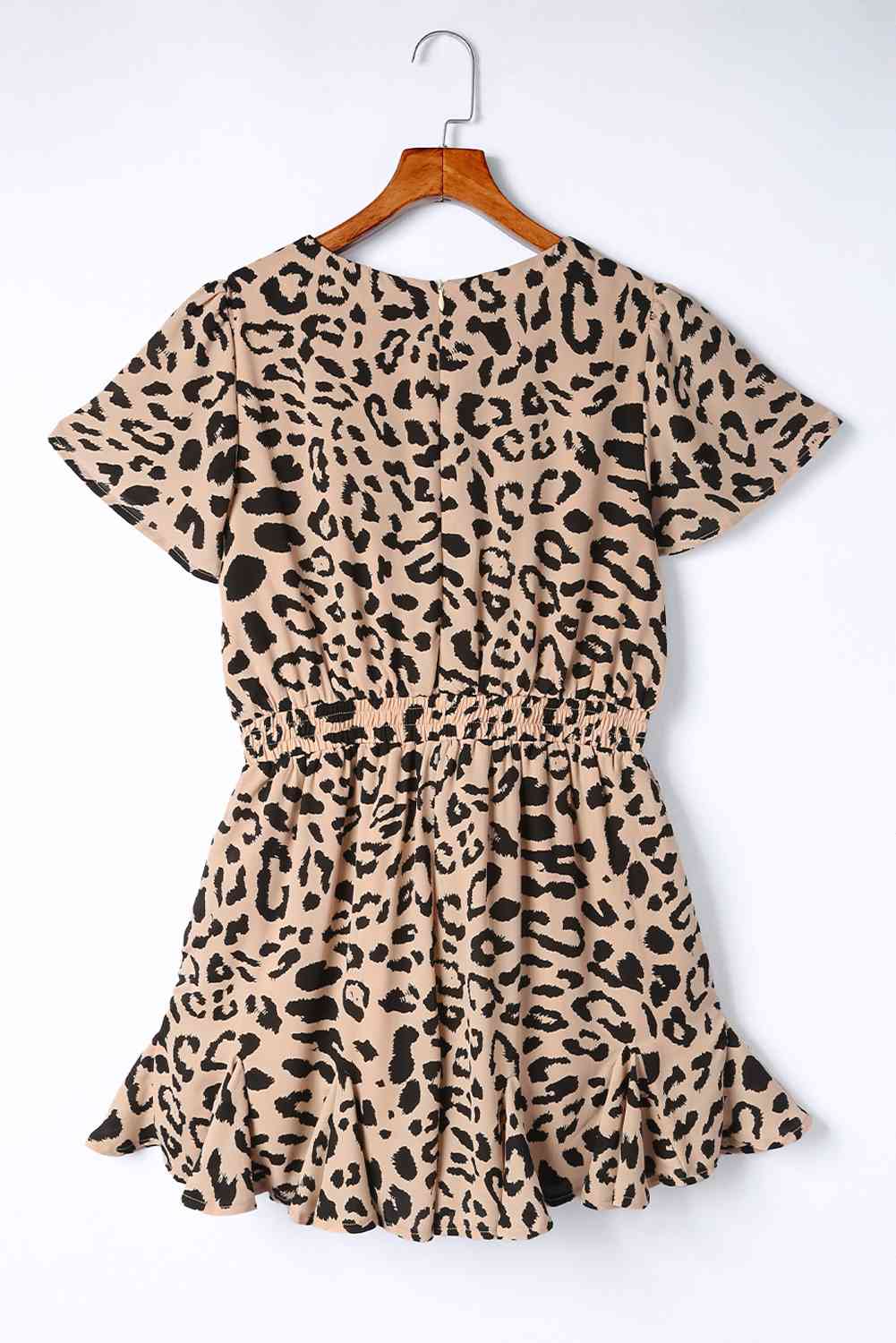 PAJumpers Leopard Flutter Sleeve Ruffle Hem Romper