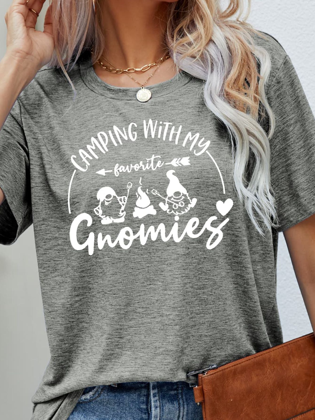 Malibu Dreams CAMPING WITH MY FAVORITE GNOMIES Graphic Tee