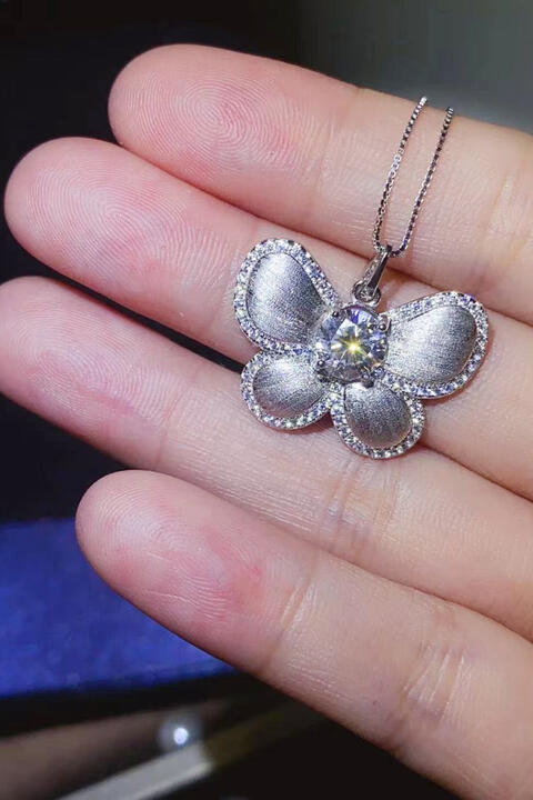 1 Carat Moissanite Butterfly Pendant Necklace 💜