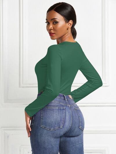 Women's Ava Round Neck Long Sleeve Bodysuit