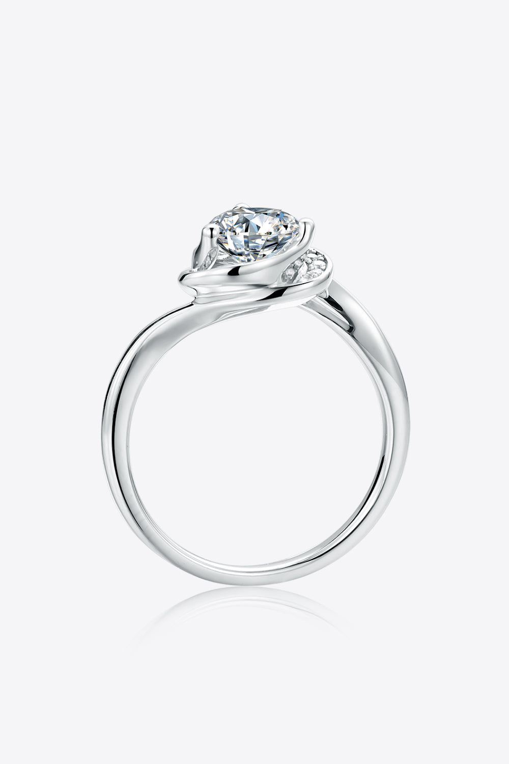 Women's 1 Carat Moissanite 925 Sterling Silver Heart Ring