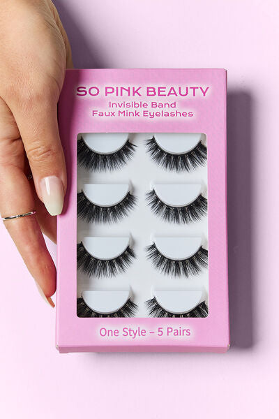 SO PINK BEAUTY Faux Mink Eyelashes 5 Pairs