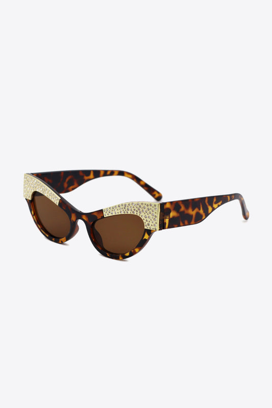 SUNKISSED DREAMS UV400 Rhinestone Trim Cat-Eye Sunglasses