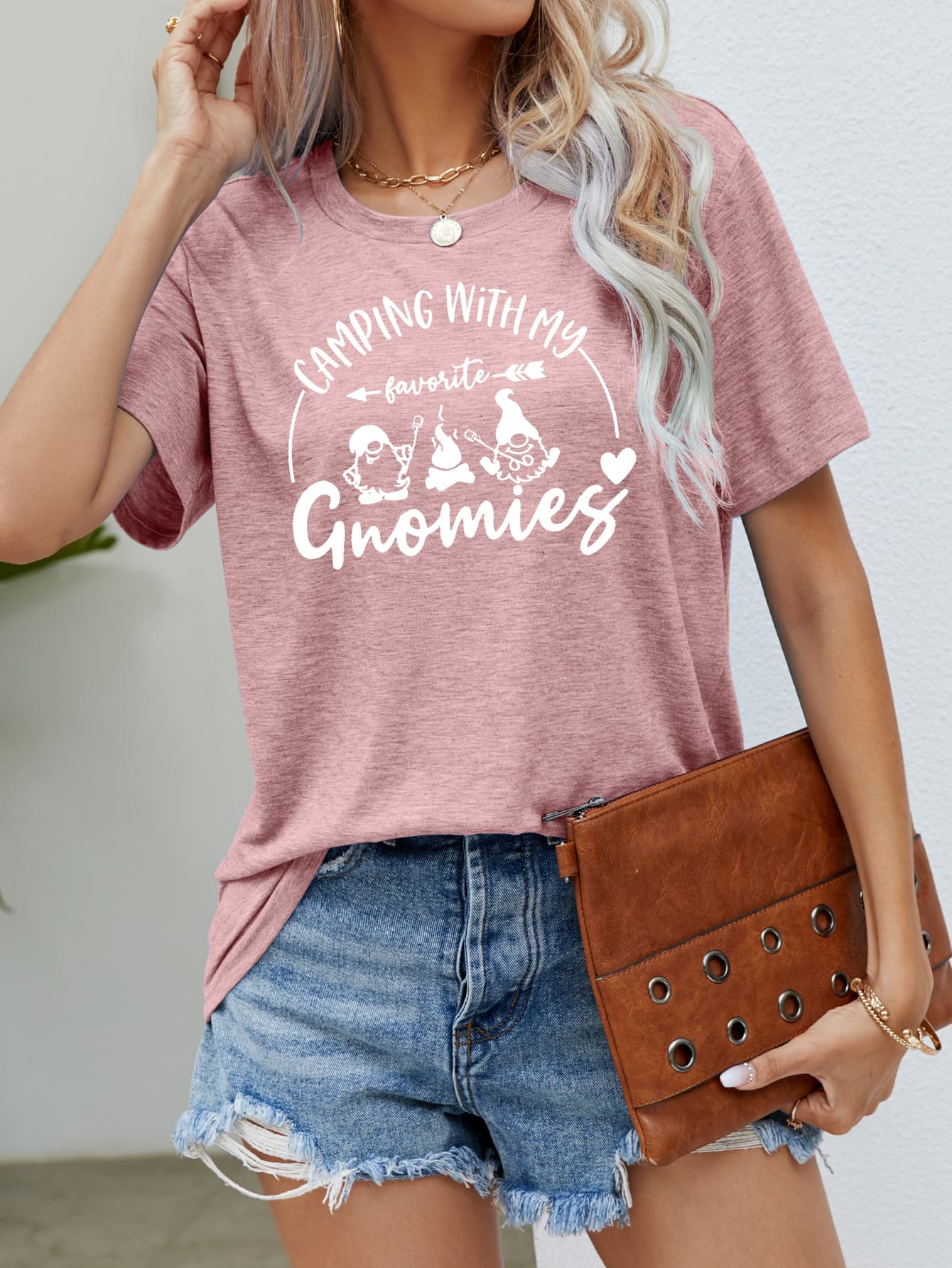 Malibu Dreams CAMPING WITH MY FAVORITE GNOMIES Graphic Tee