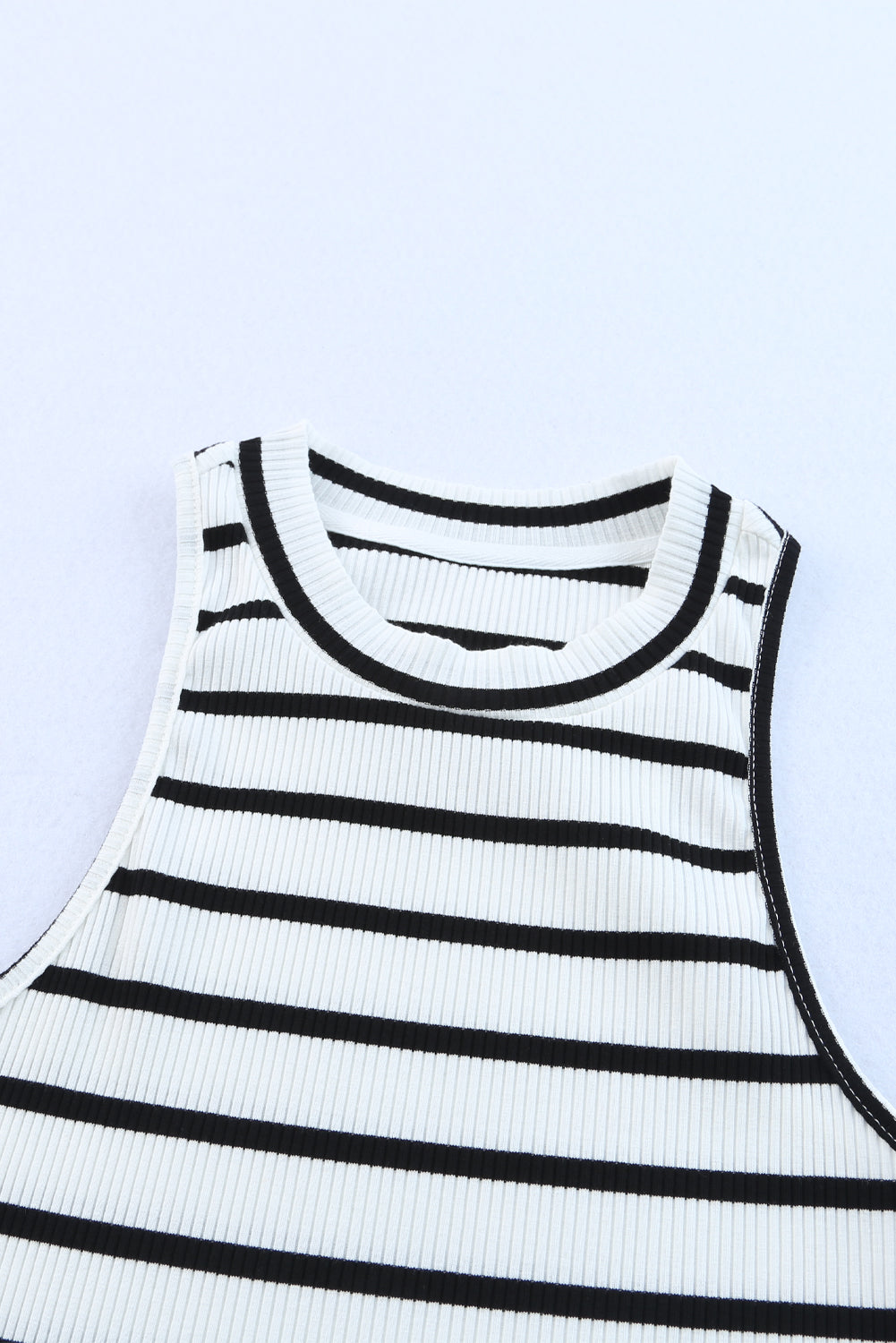 Women's SWEETTEE Striped Ribbed Round Neck Tank