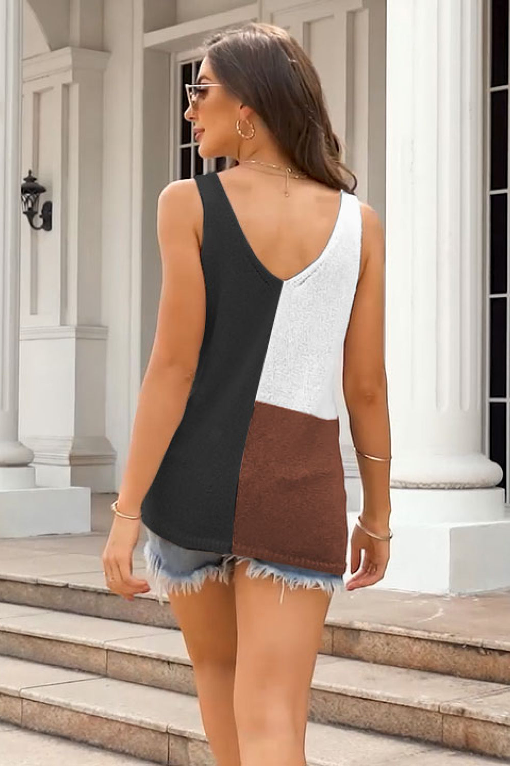 SoBeautiful Color Block Knit Tank