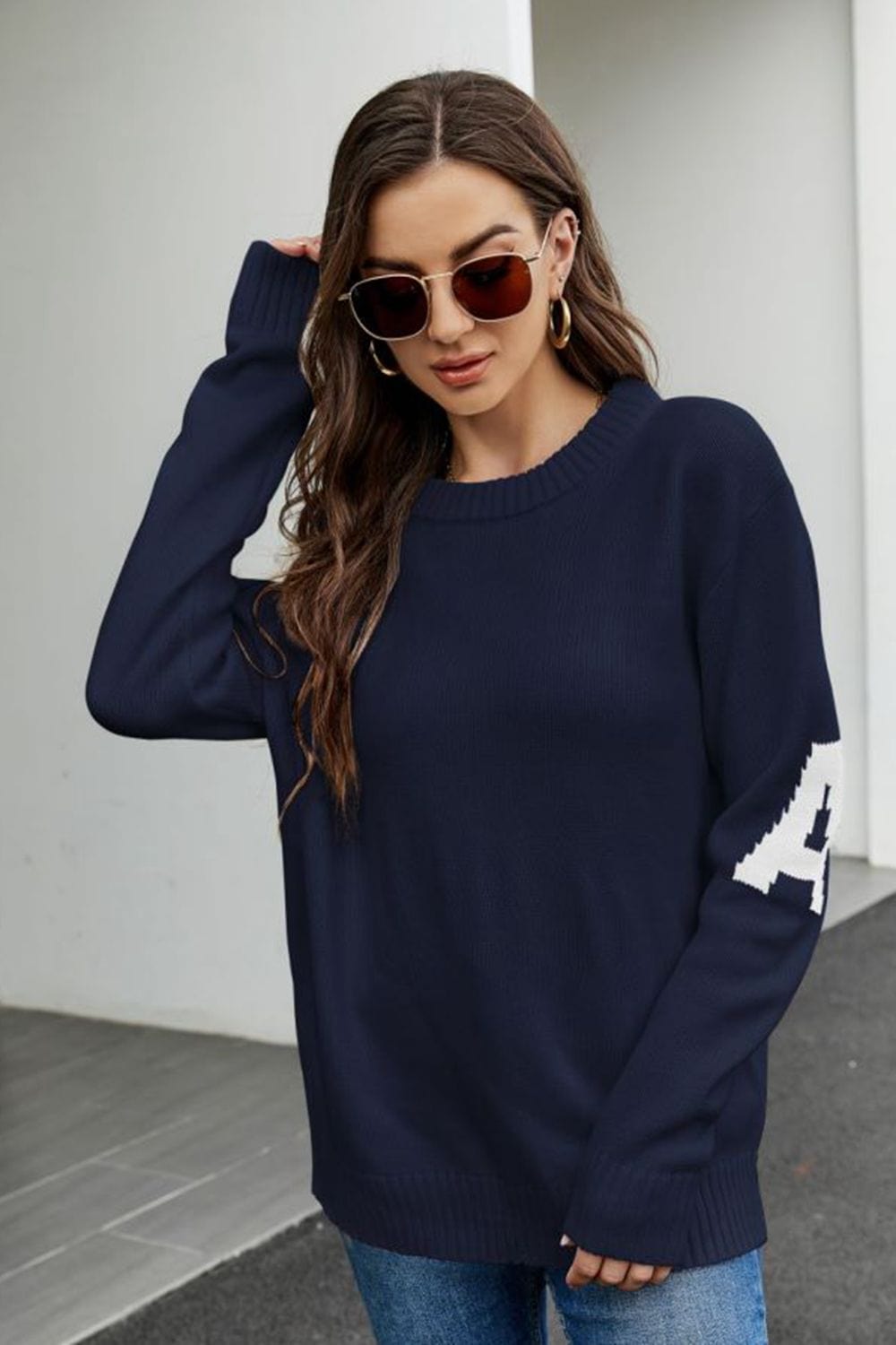 Hannah Lea Round Neck Dropped Shoulder Sweater 🦋