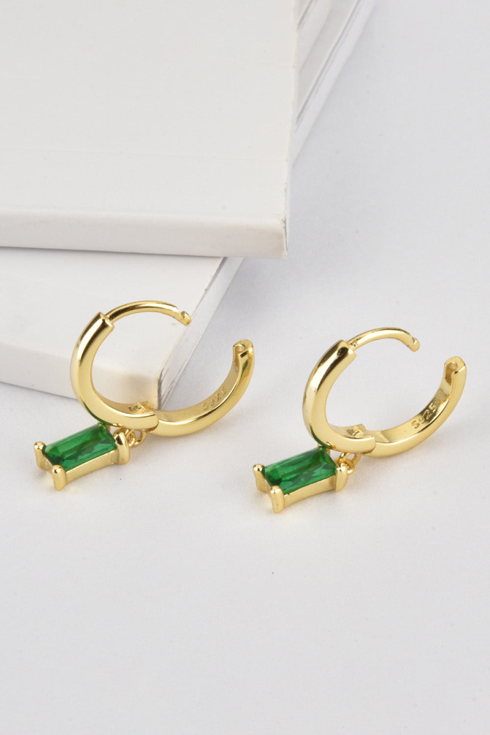 Zircon Huggie Drop Earrings