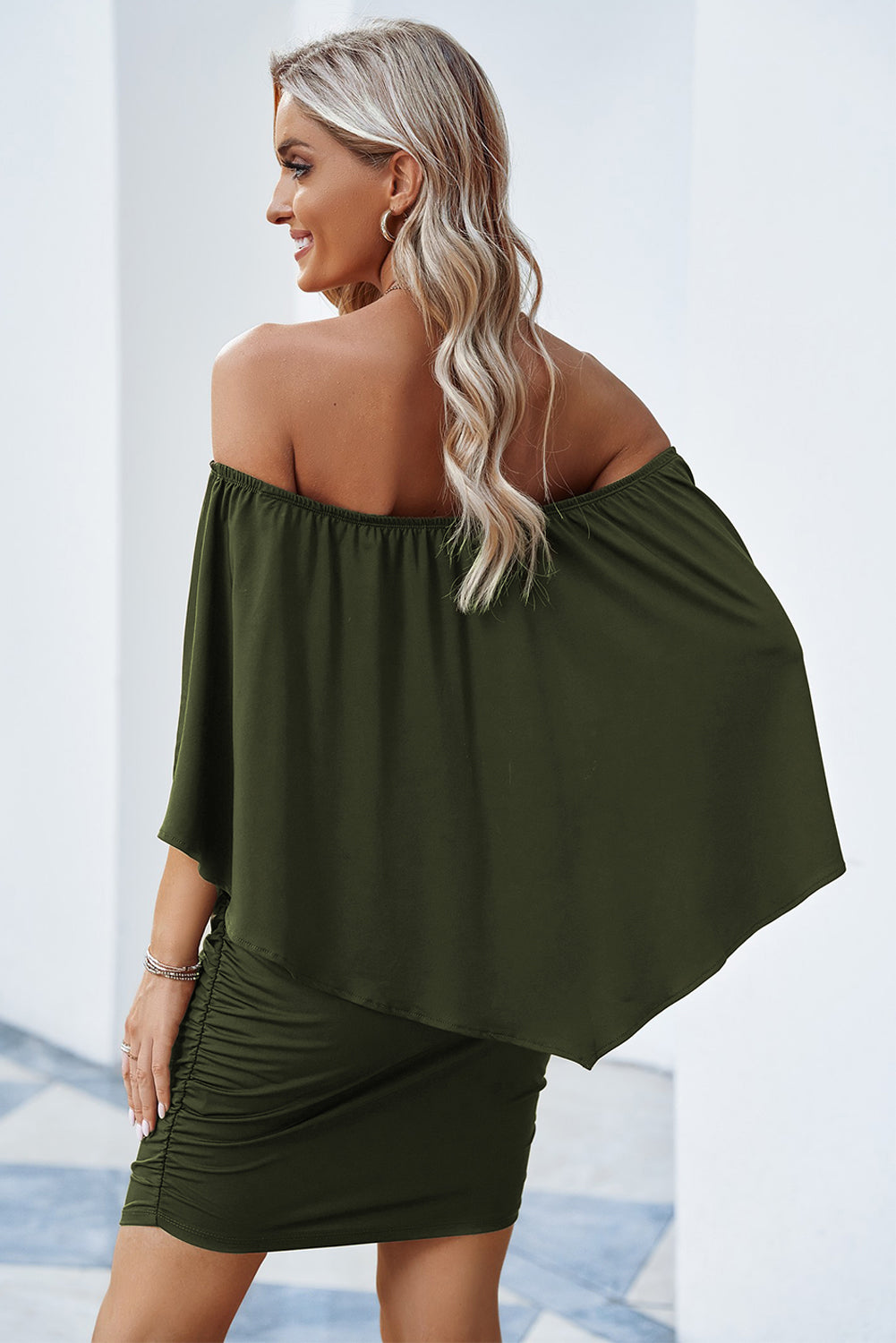 Women's Full Size Off-Shoulder Layered Dress