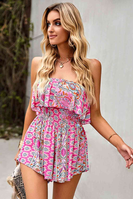 KenyaBay Smocked Waist Strapless Romper