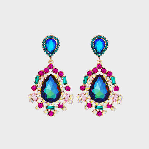 Teardrop Shape Rhinestone Alloy Dangle Earrings